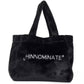 Hinnominate Elegant Faux Fur Shopper Bag with Embroidered Logo