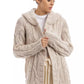 Hinnominate Timeless White Cable Knit Hooded Cardigan