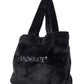 Hinnominate Elegant Faux Fur Shopper Bag with Embroidered Logo