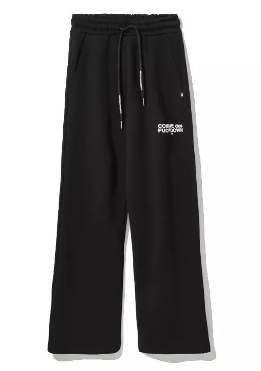 Comme Des Fuckdown Elegant Stretch Palazzo Pants with Logo Print