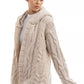 Hinnominate Timeless White Cable Knit Hooded Cardigan