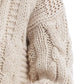 Hinnominate Timeless White Cable Knit Hooded Cardigan