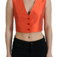 Dolce & Gabbana Elegant Orange Silk Waistcoat