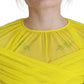 Dolce & Gabbana Chic Sheer Yellow Mesh Long Sleeve Top