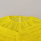 Dolce & Gabbana Chic Sheer Yellow Mesh Long Sleeve Top