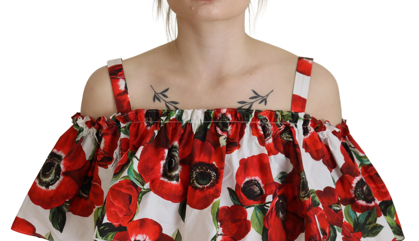 Dolce & Gabbana Chic Floral A-Line Cotton Dress