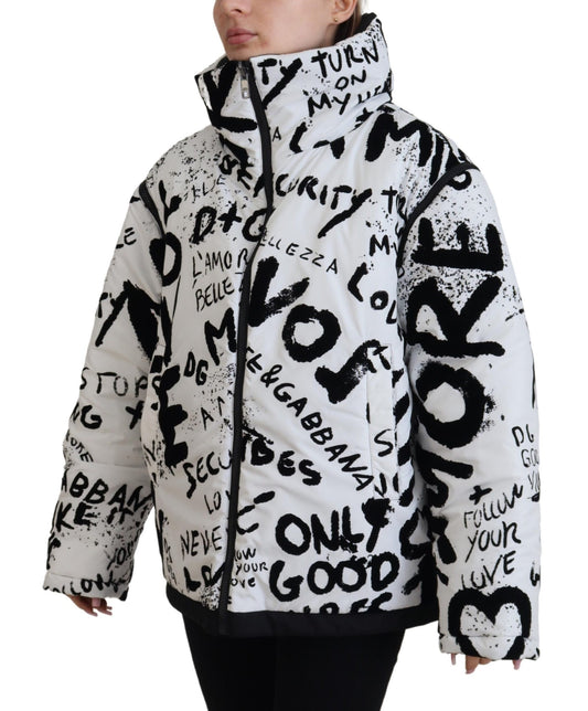 Dolce & Gabbana Elegant Graphic Print Zip Jacket