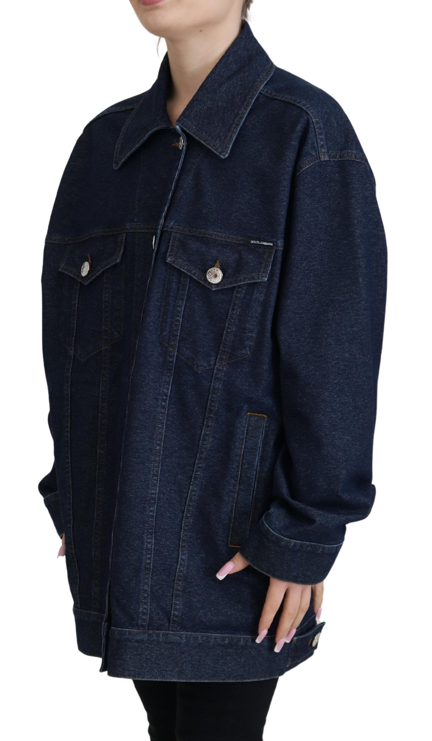 Dolce & Gabbana Elegant Blue Denim Button-Down Jacket