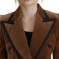 Dolce & Gabbana Elegant Double Breasted Brown Blazer Jacket