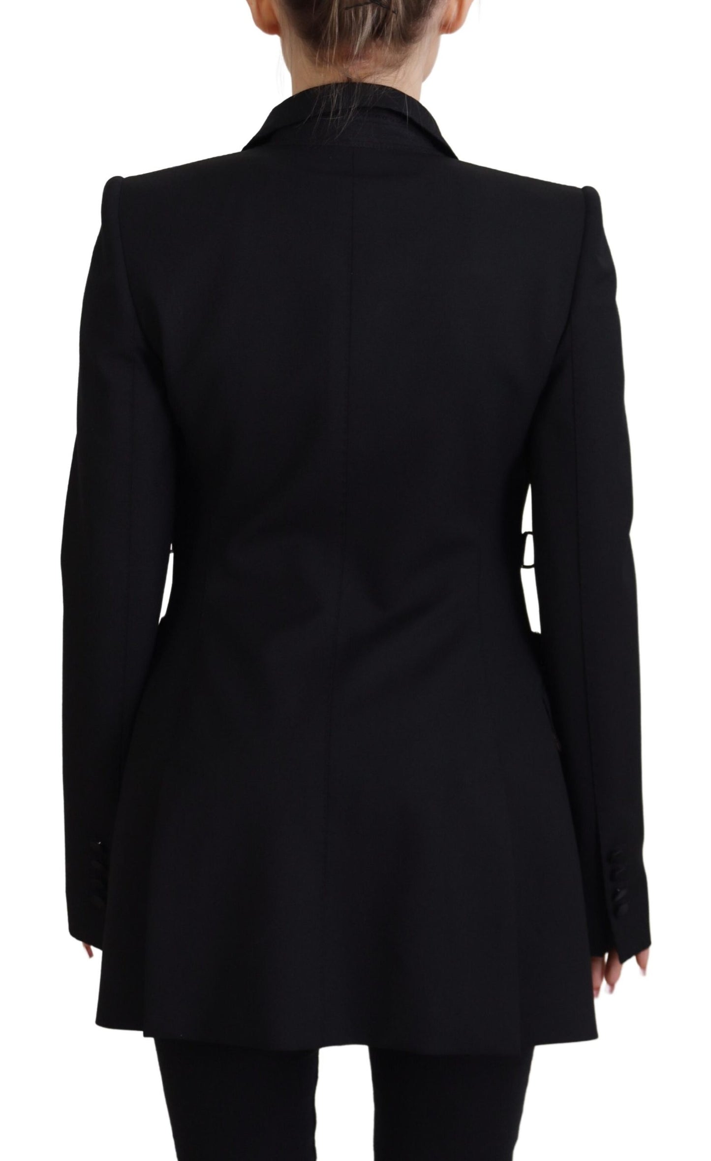 Dolce & Gabbana Elegant Black Wool Blend Jacket with Embellishments