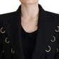 Dolce & Gabbana Elegant Black Wool Blend Jacket with Embellishments