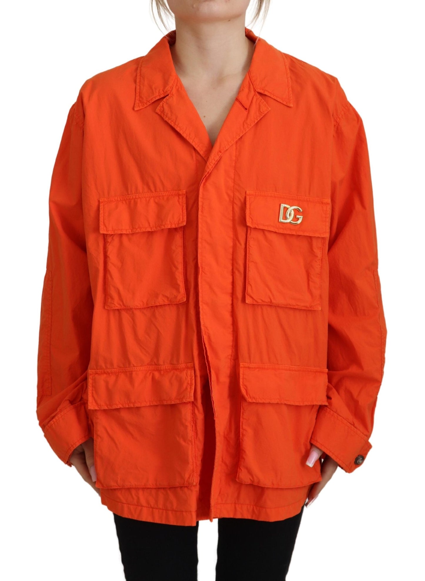 Dolce & Gabbana Elegant Orange Cotton Blend Jacket