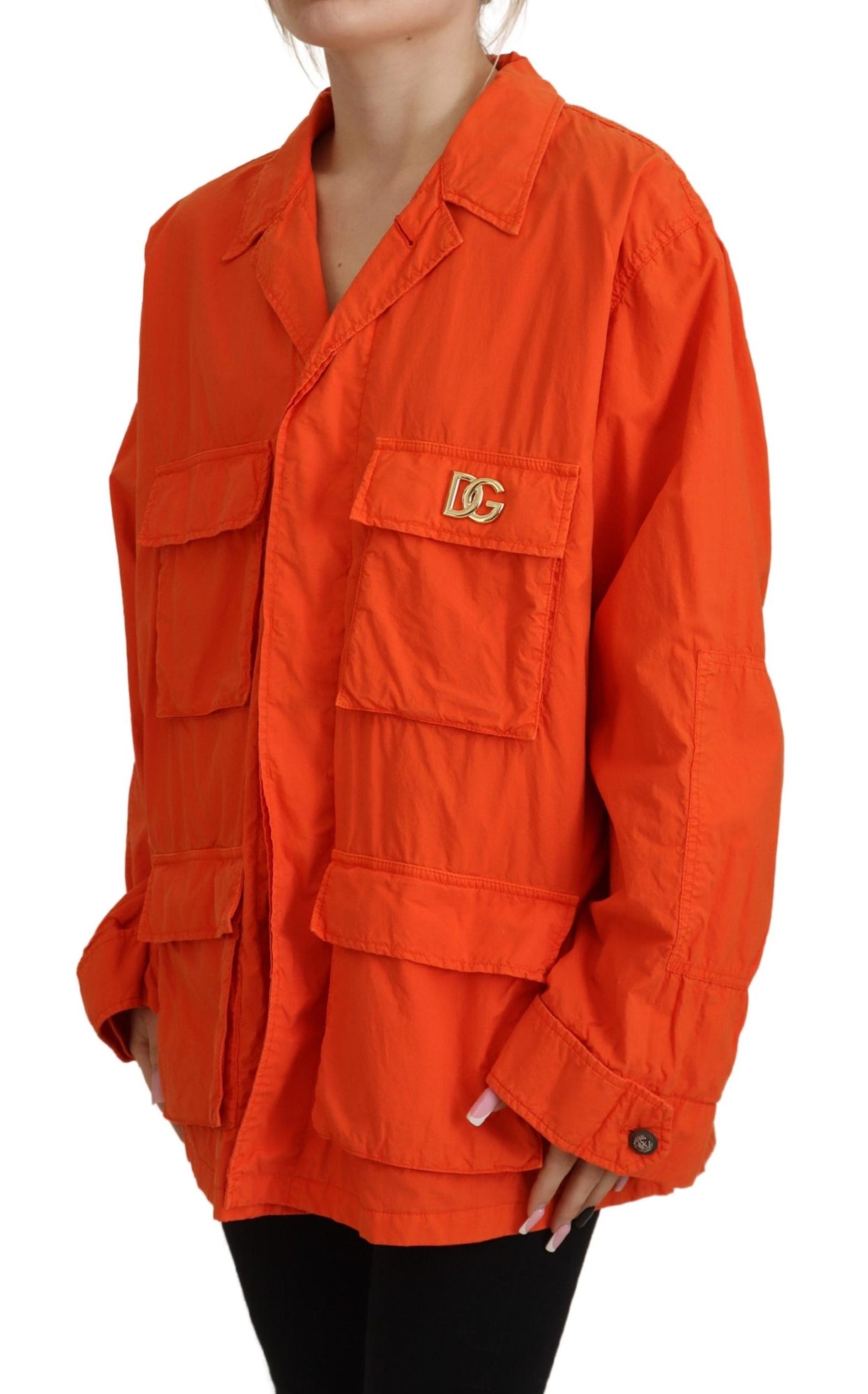 Dolce & Gabbana Elegant Orange Cotton Blend Jacket