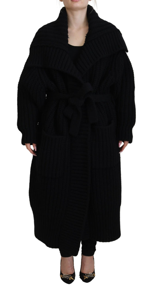 Dolce & Gabbana Elegant Black Long Cardigan Sweater