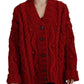 Dolce & Gabbana Elegant Red Virgin Wool Cardigan