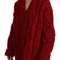 Dolce & Gabbana Elegant Red Virgin Wool Cardigan