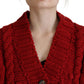 Dolce & Gabbana Elegant Red Virgin Wool Cardigan