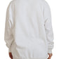 Dolce & Gabbana Chic White Cotton Sweatshirt with Logo Embossing