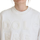 Dolce & Gabbana Chic White Cotton Sweatshirt with Logo Embossing