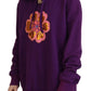 Dolce & Gabbana Elegant Floral Hooded Pullover Sweater in Purple