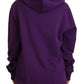 Dolce & Gabbana Elegant Floral Hooded Pullover Sweater in Purple