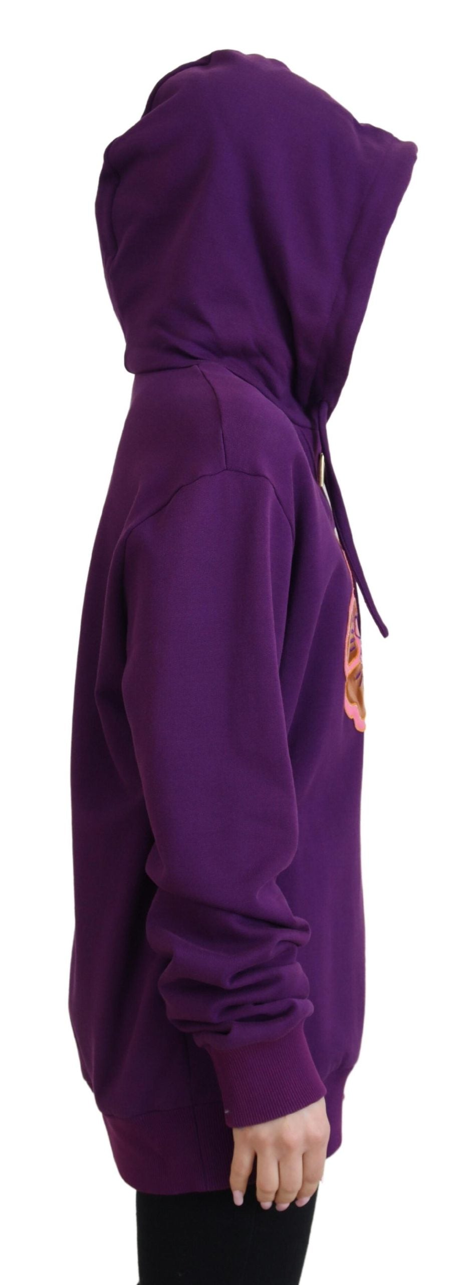 Dolce & Gabbana Elegant Floral Hooded Pullover Sweater in Purple