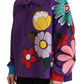 Dolce & Gabbana Elegant Purple Floral Pullover Sweater