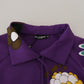 Dolce & Gabbana Elegant Purple Floral Pullover Sweater