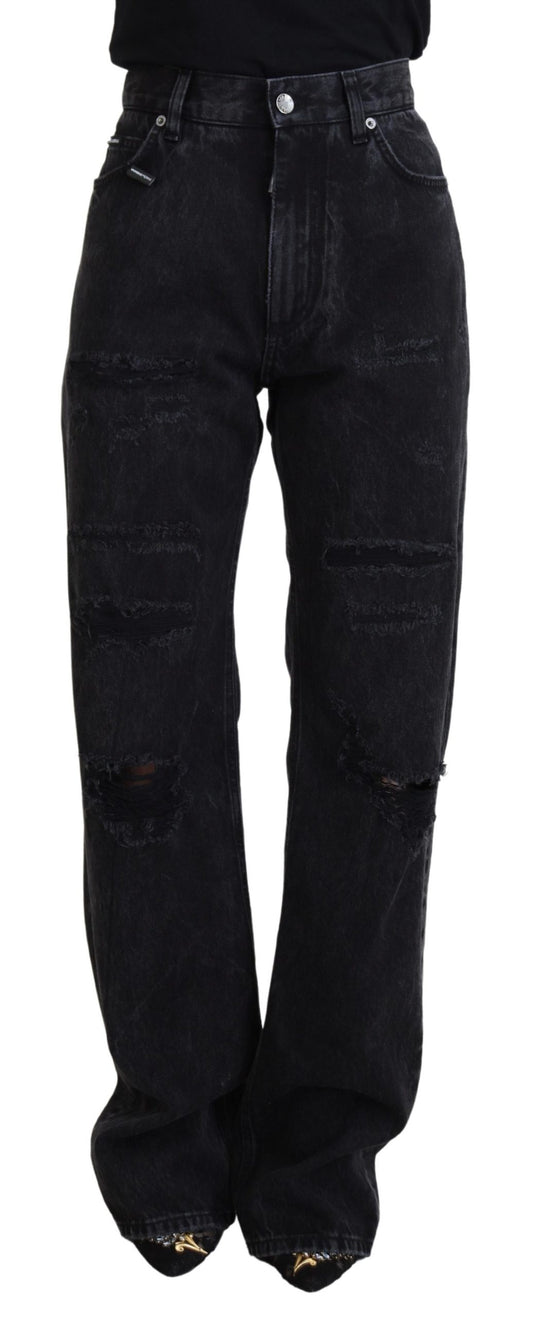 Dolce & Gabbana Elegant High Waist Black Denim Jeans