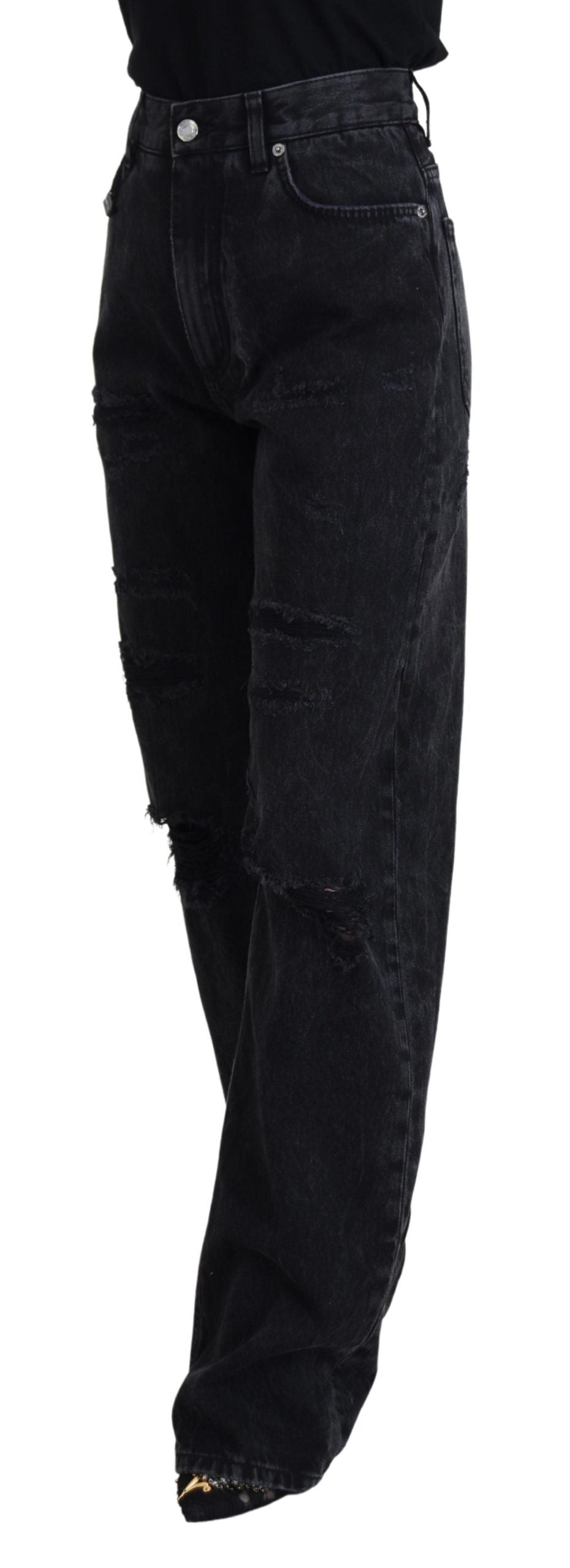 Dolce & Gabbana Elegant High Waist Black Denim Jeans