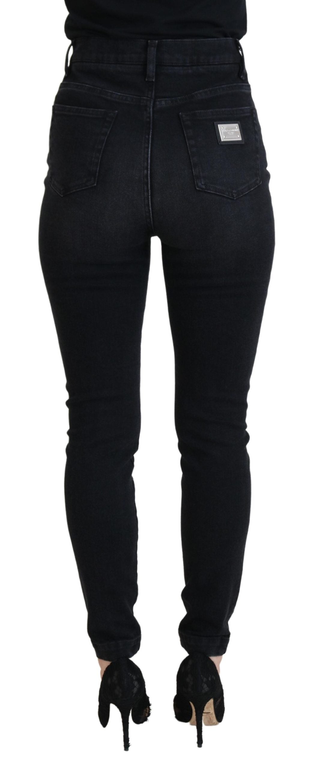 Dolce & Gabbana Chic Black Denim Pants – Slim & Sophisticated