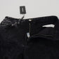 Dolce & Gabbana Elegant Black Denim Pants with Chic Detailing