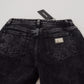 Dolce & Gabbana Elegant Black Denim Pants with Chic Detailing