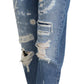 Dolce & Gabbana Chic Tattered Denim Pants - Indigo Essence