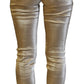 Dolce & Gabbana Elegant Gold-Toned Denim Pants