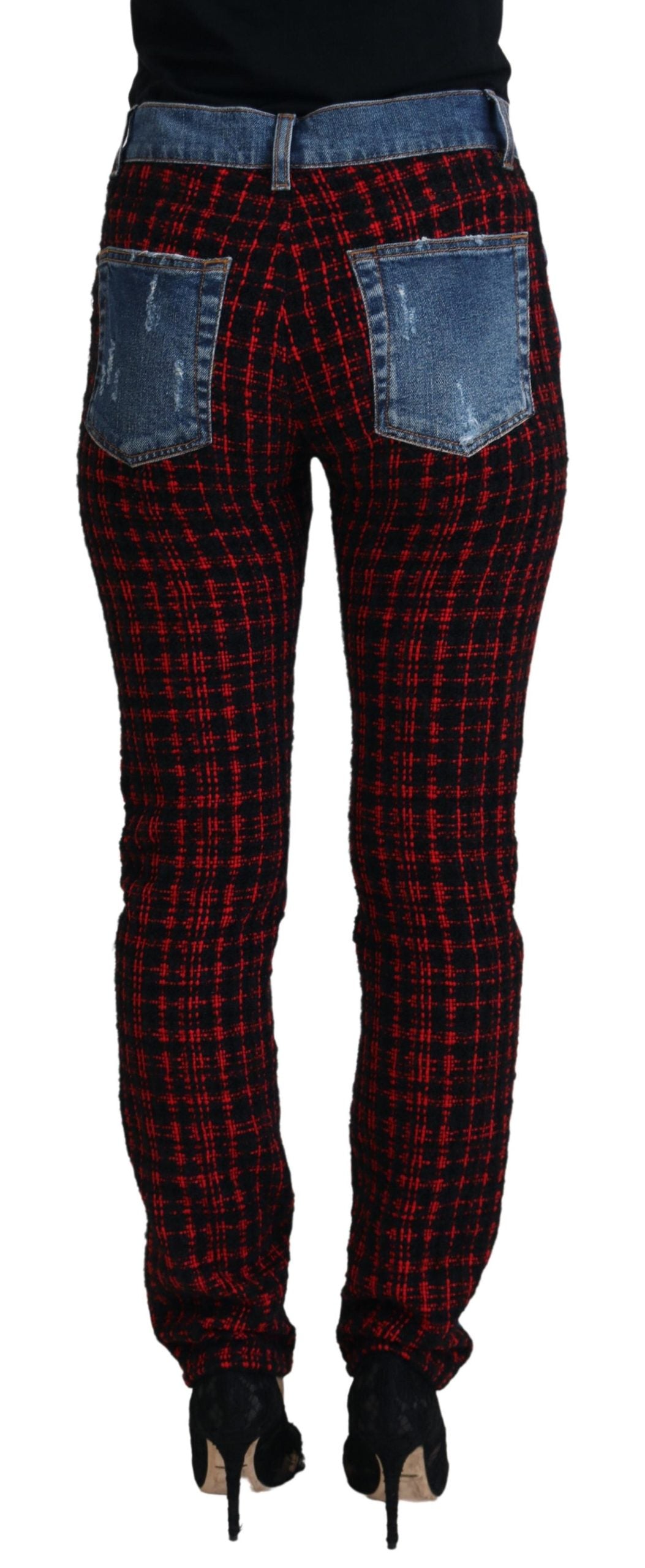 Dolce & Gabbana Elevated Elegance Checkered Back Denim Pants