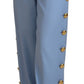 Dolce & Gabbana Elegant Light Blue Wool-Silk Blend Pants