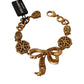 Dolce & Gabbana Elegant Crystal Charm Gold Bracelet