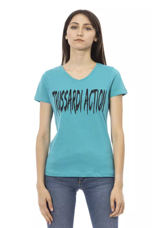 Trussardi Action Light Blue Cotton Women Top