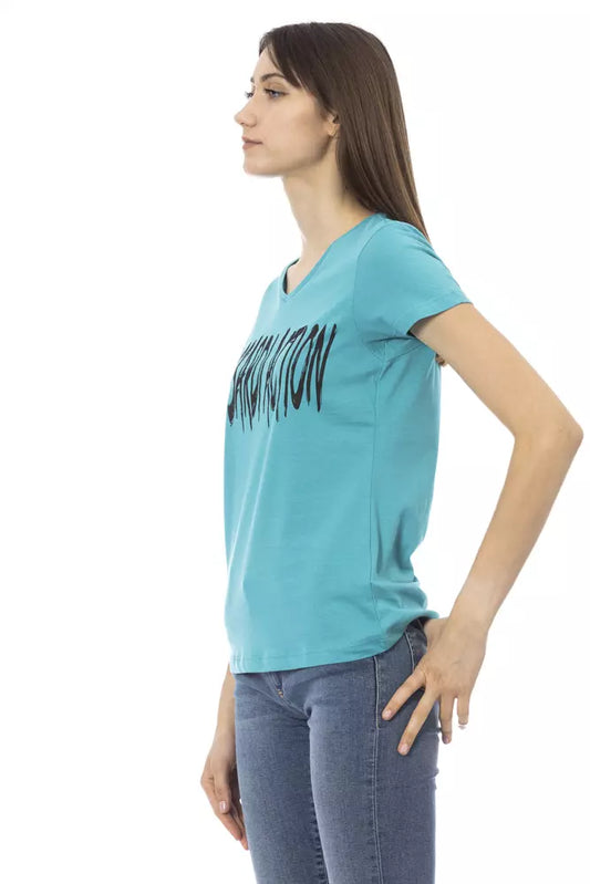 Trussardi Action Light Blue Cotton Women Top