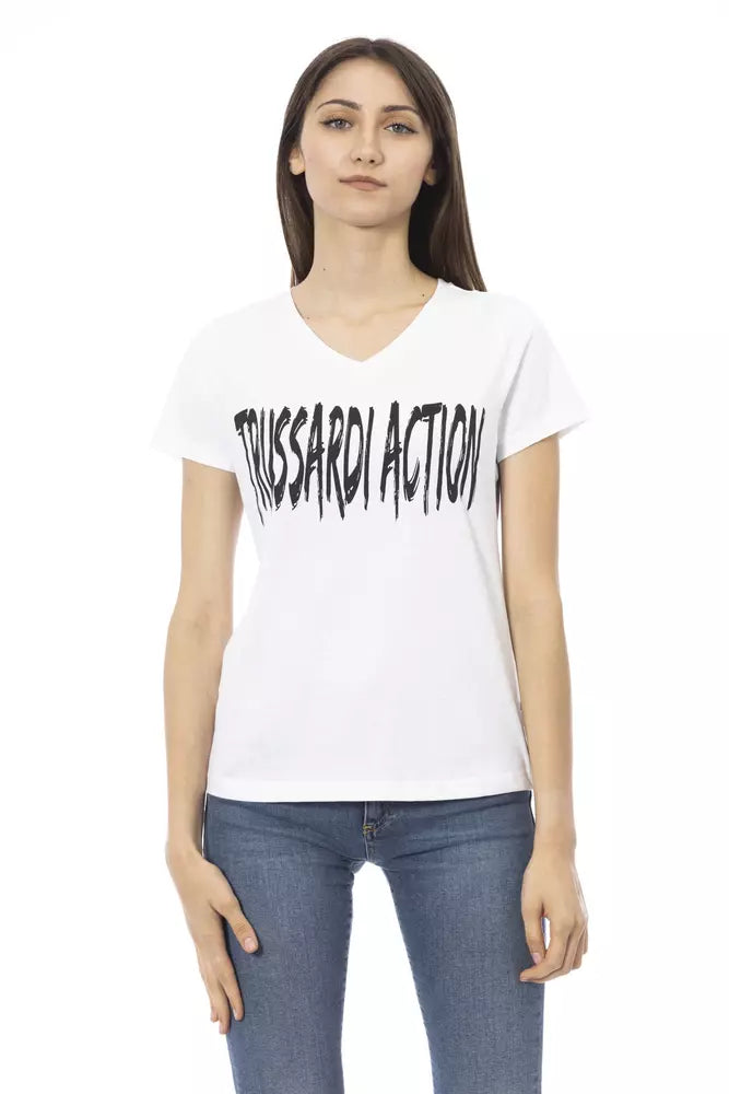 Trussardi Action White Cotton Women T-Shirt