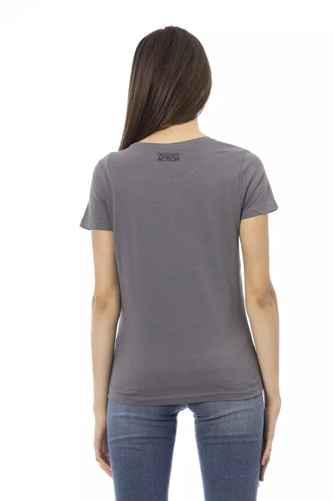 Trussardi Action Gray Cotton Women Top