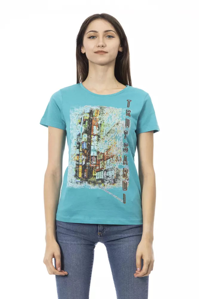 Trussardi Action Light Blue Cotton Women Top