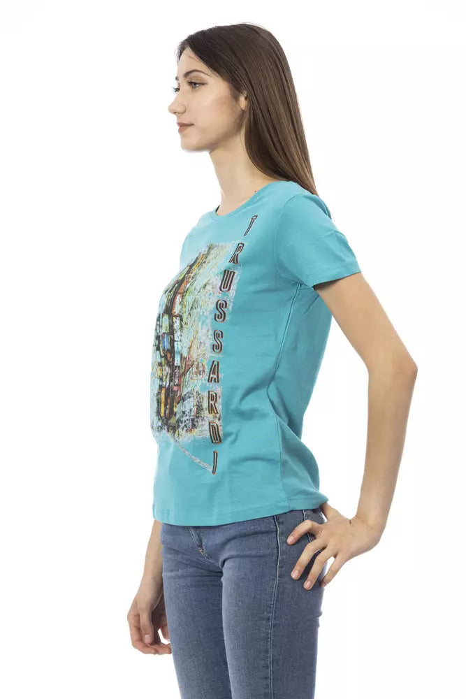 Trussardi Action Light Blue Cotton Women Top