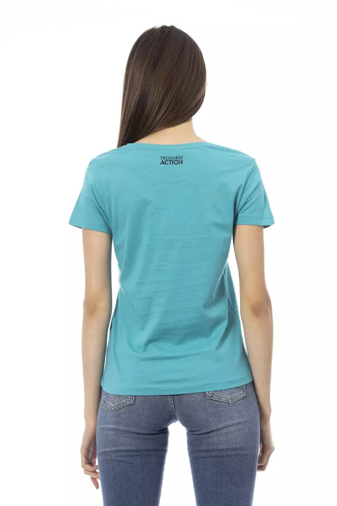 Trussardi Action Light Blue Cotton Women Top