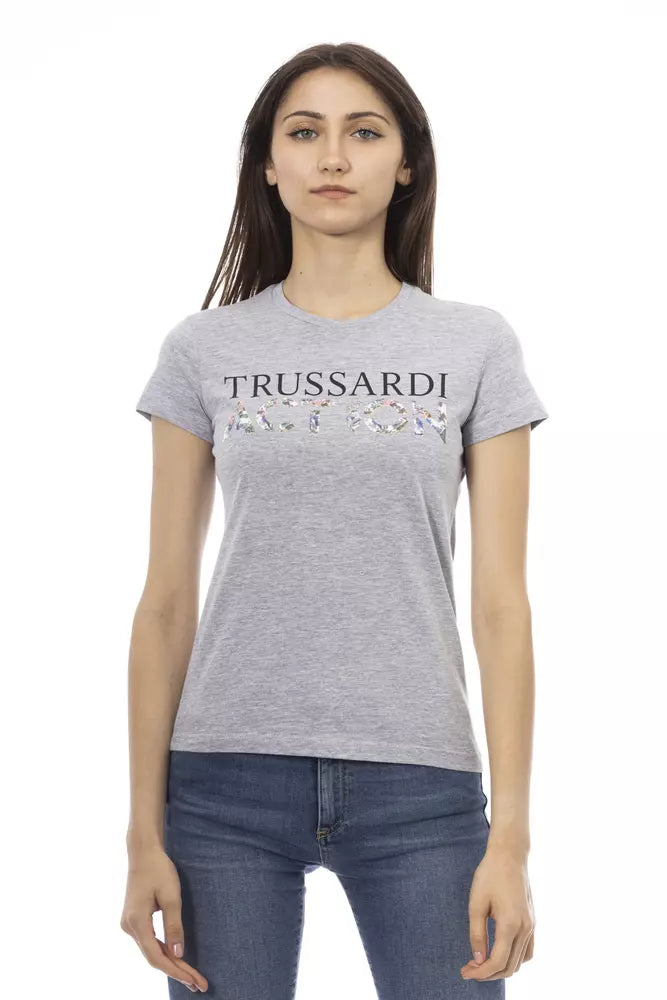 Trussardi Action Gray Cotton Women Top