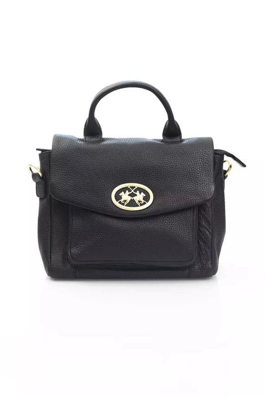 La Martina Black Leather Women Crossbody Bag