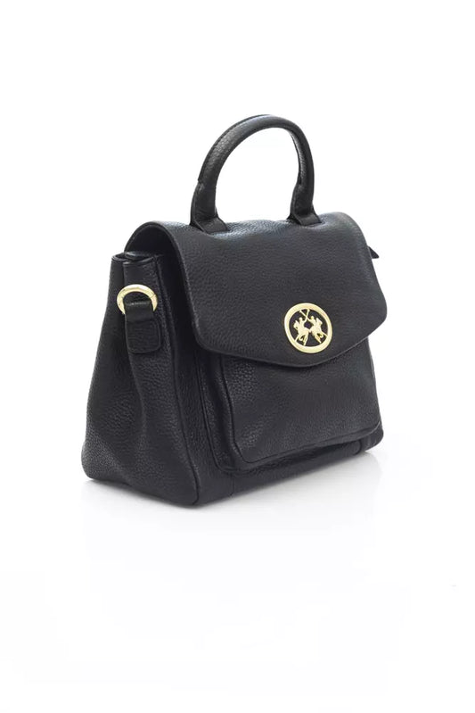 La Martina Black Leather Women Crossbody Bag