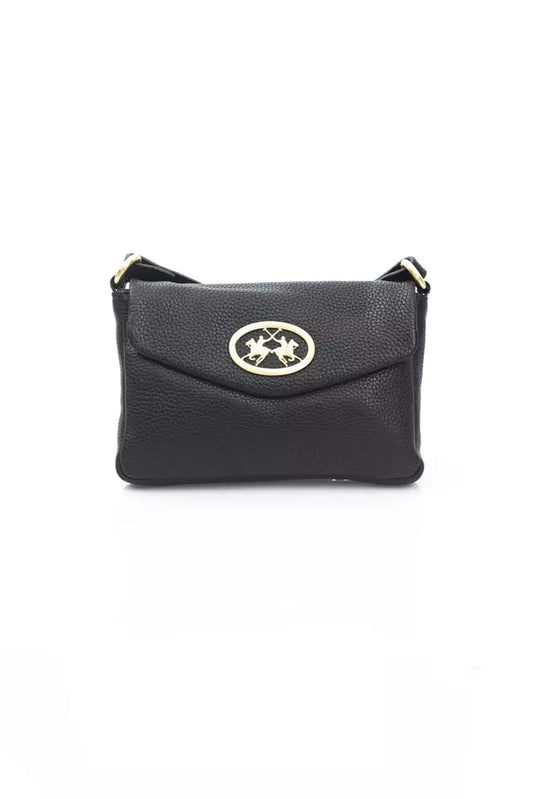 La Martina Black Leather Women Crossbody