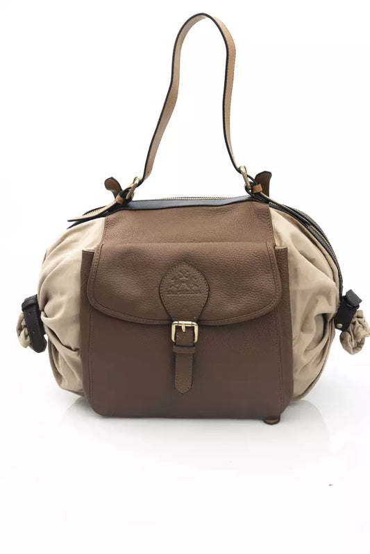 La Martina Beige Calf Leather Women Backpack